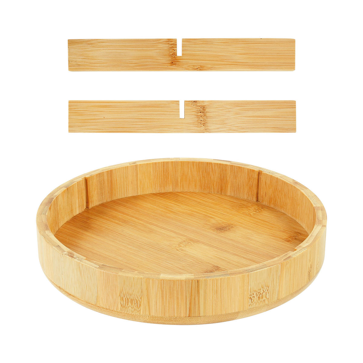 DREHTELLER - Hellbraun, Holz/Textil (23.5/6/23.5cm) - Relaxdays