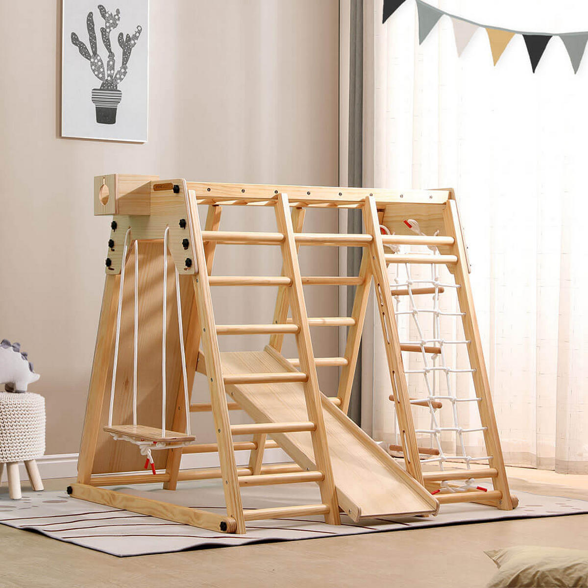 KLETTERGERÜST LIO - Naturfarben, Holz (121/121/112cm) - Home Deluxe