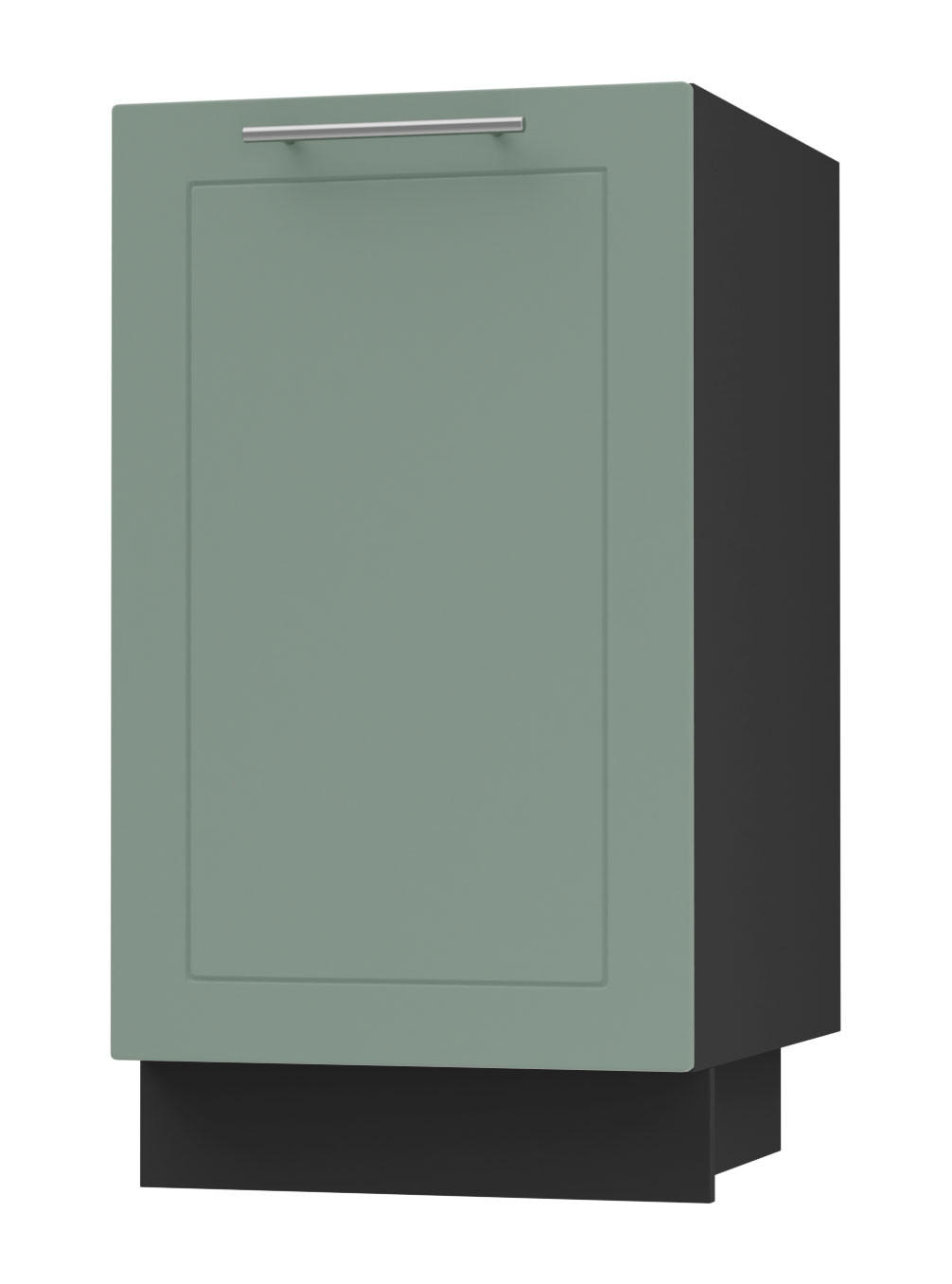 KÜCHENUNTERSCHRANK Kvantum D1D/45 Mint Matt / Schwarz Matt 45 / 50 / 82cm - Schwarz/Mintgrün, Holz/Holzwerkstoff (45/82/50cm) - Feldmann-Wohnen