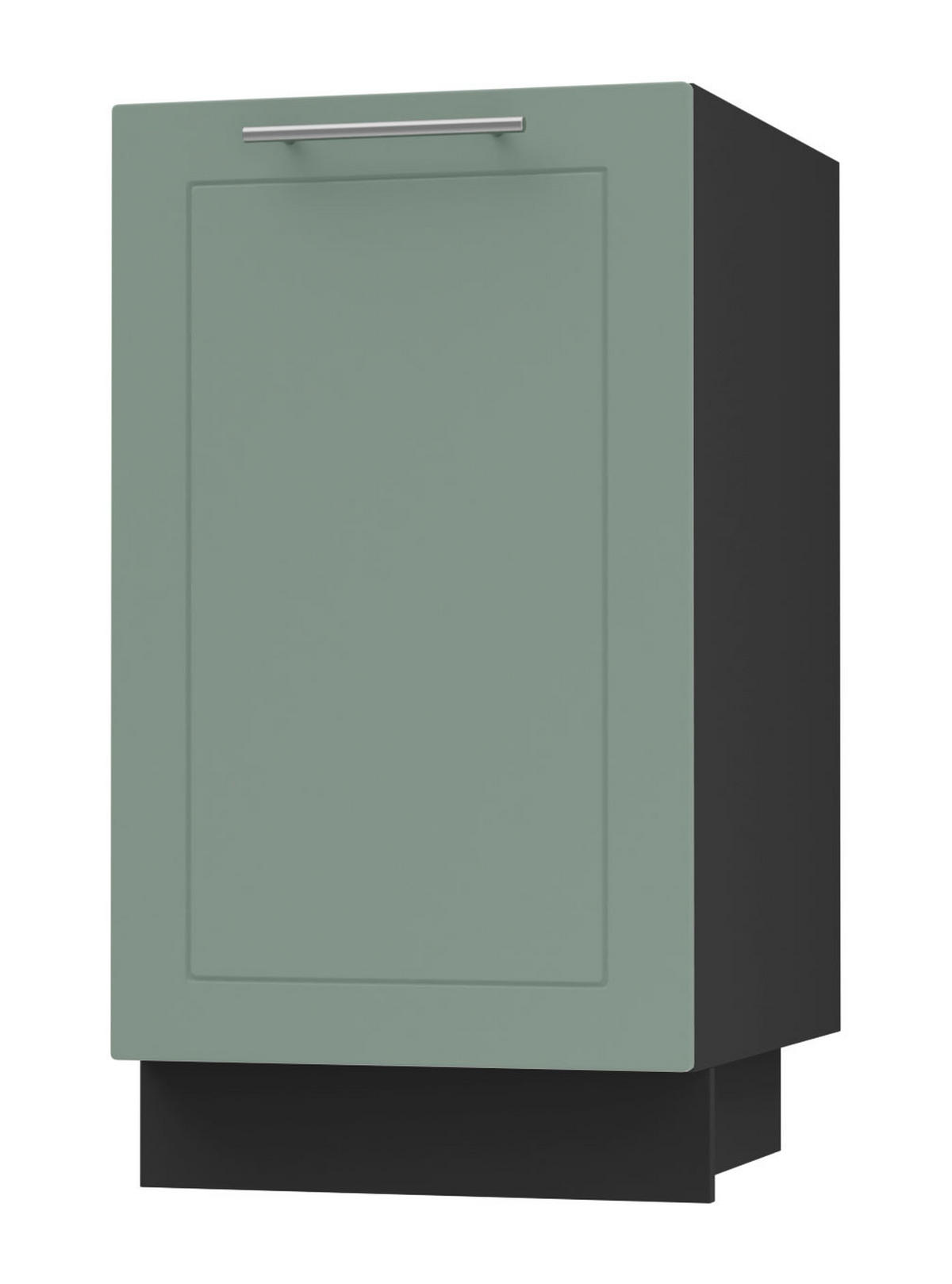 KÜCHENUNTERSCHRANK Kvantum D1D/45 Mint Matt / Schwarz Matt 45 / 50 / 82cm - Schwarz/Mintgrün, Holz/Holzwerkstoff (45/82/50cm) - Feldmann-Wohnen