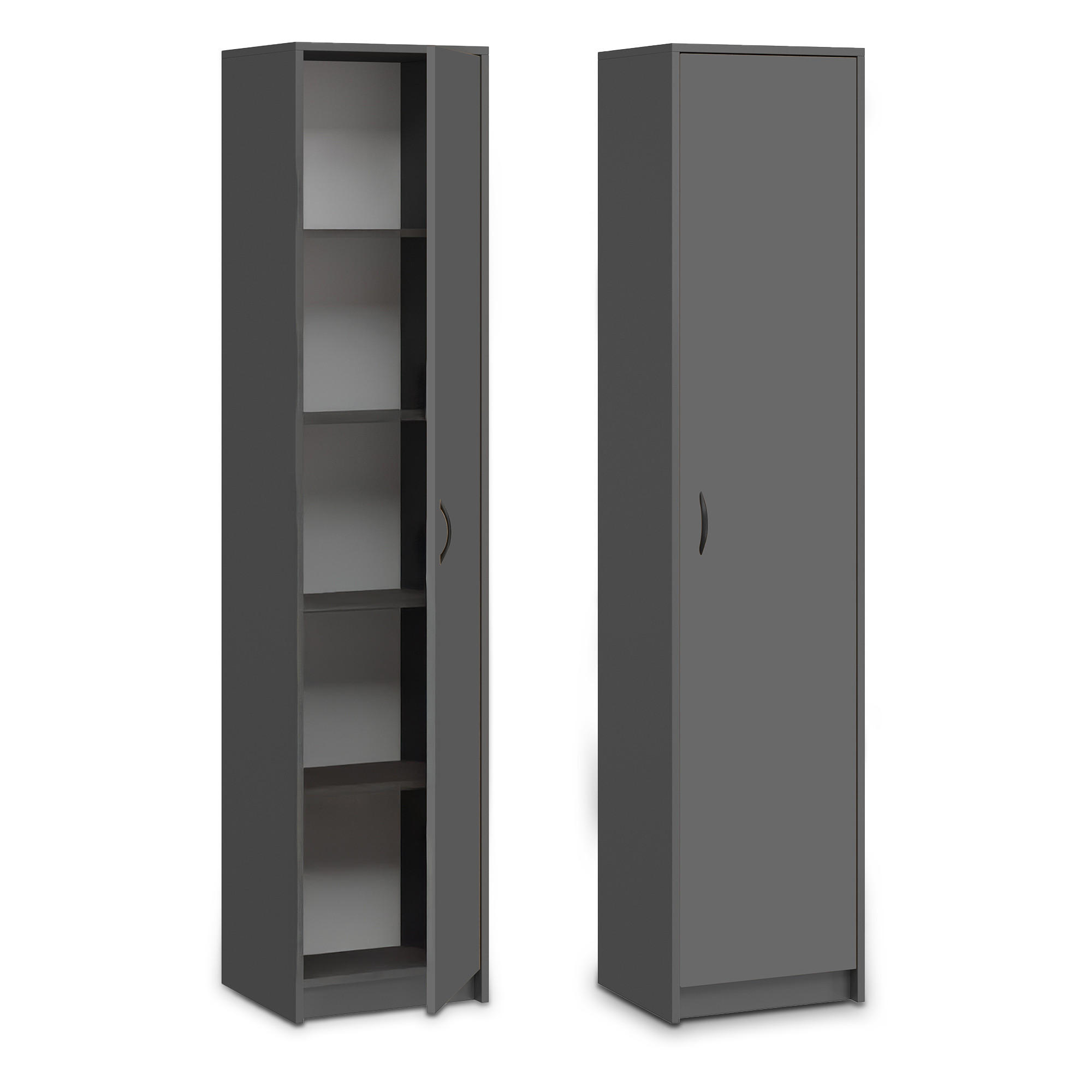 MEHRZWECKSCHRANK mit 4 Einlegeböden in Anthrazit - Anthrazit, Holz (35/180/40cm) - Home Collective
