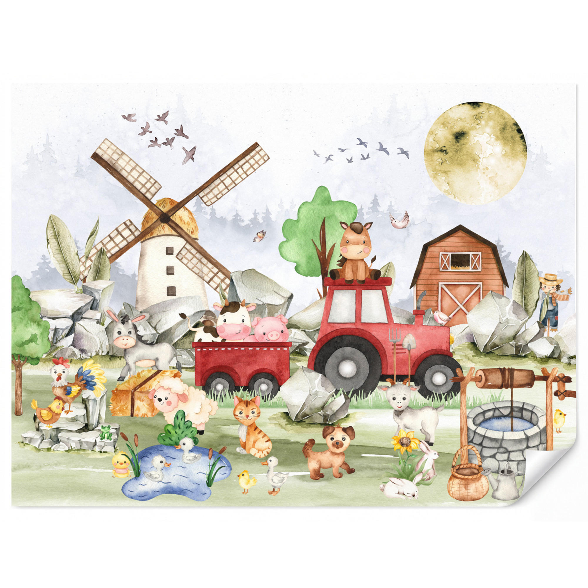 OnlyWow Kindertapete Weiß 300x220 cm