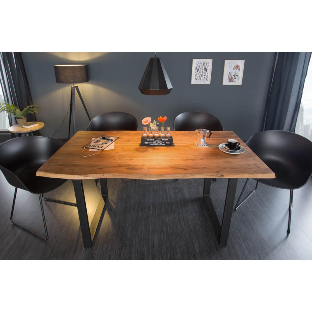 riess-ambiente ESSTISCH Braun 160cm × 90cm × 77cm