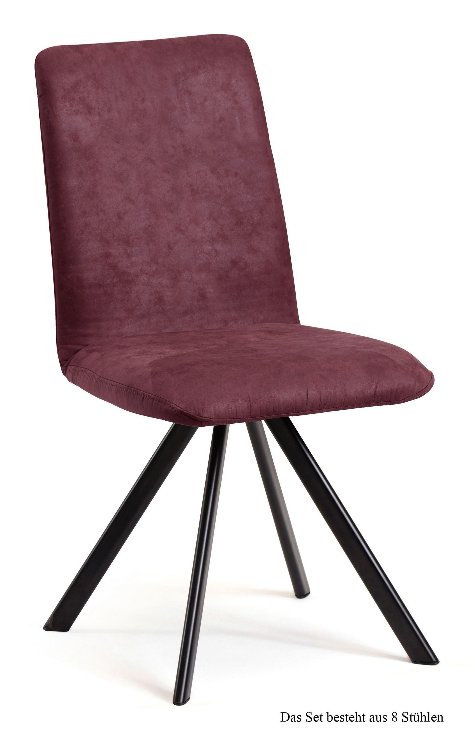 ESSZIMMERSTUHL drehbar (8er-Set) Denny 47x92x60 Schwarz/Marsala - Brombeere/Schwarz, Kunststoff (60/92/47cm) - 58aufmkessel