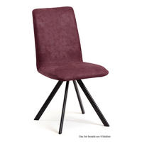 ESSZIMMERSTUHL drehbar (8er-Set) Denny 47x92x60 Schwarz/Marsala - Brombeere/Schwarz, Kunststoff (60/92/47cm) - 58aufmkessel