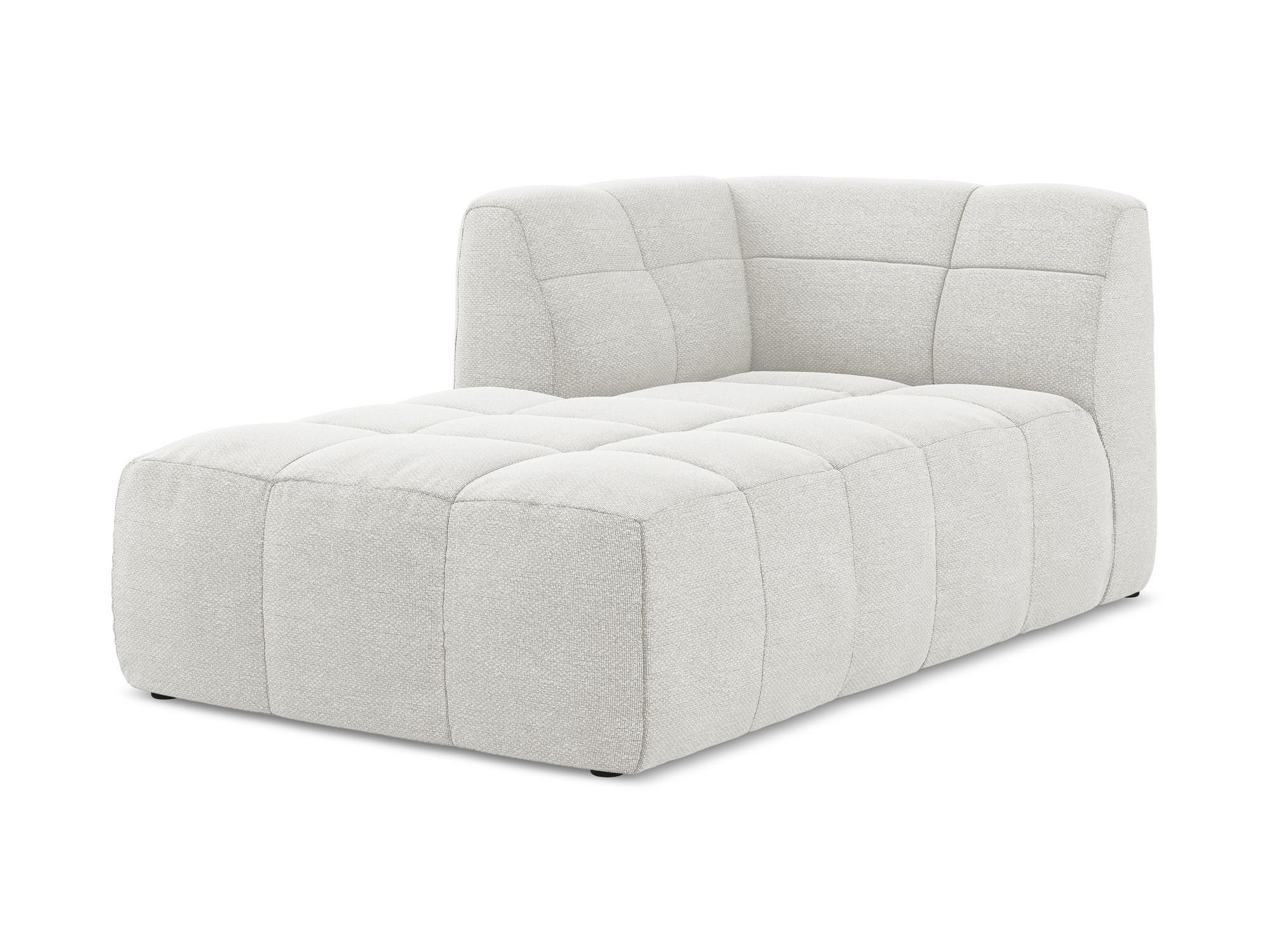 SOFAELEMENT Links Bouclé Stoff Weiß - Schwarz/Weiß, Holzwerkstoff/Kunststoff (101/77/175cm) - Makamii