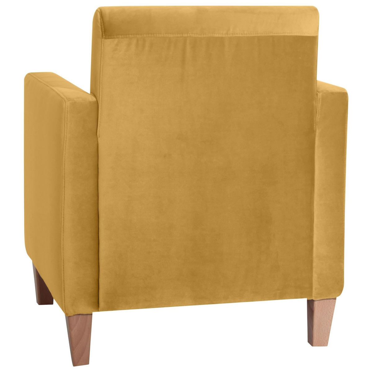 SESSEL Karol Bezug Samtvelours Buche natur / mais - Gelb, Kunststoff (71/81/70cm) - 58aufmkessel