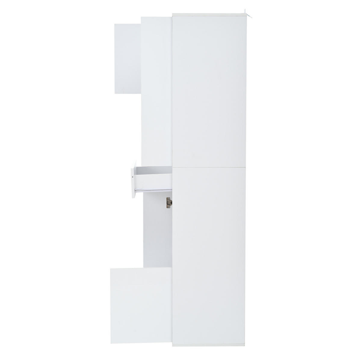 VITRINE 55/38/170 cm in Weiß mit LED-Beleuchtung und Hochglanzfront - Weiß, Holzwerkstoff (55/170/38cm) - Flora Grace