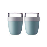 LUNCHPOTS Ellipse Nordic Green 500 + 200 ml 2er Set - Grün, Kunststoff (10.7/15.1/10.7cm) - Mepal
