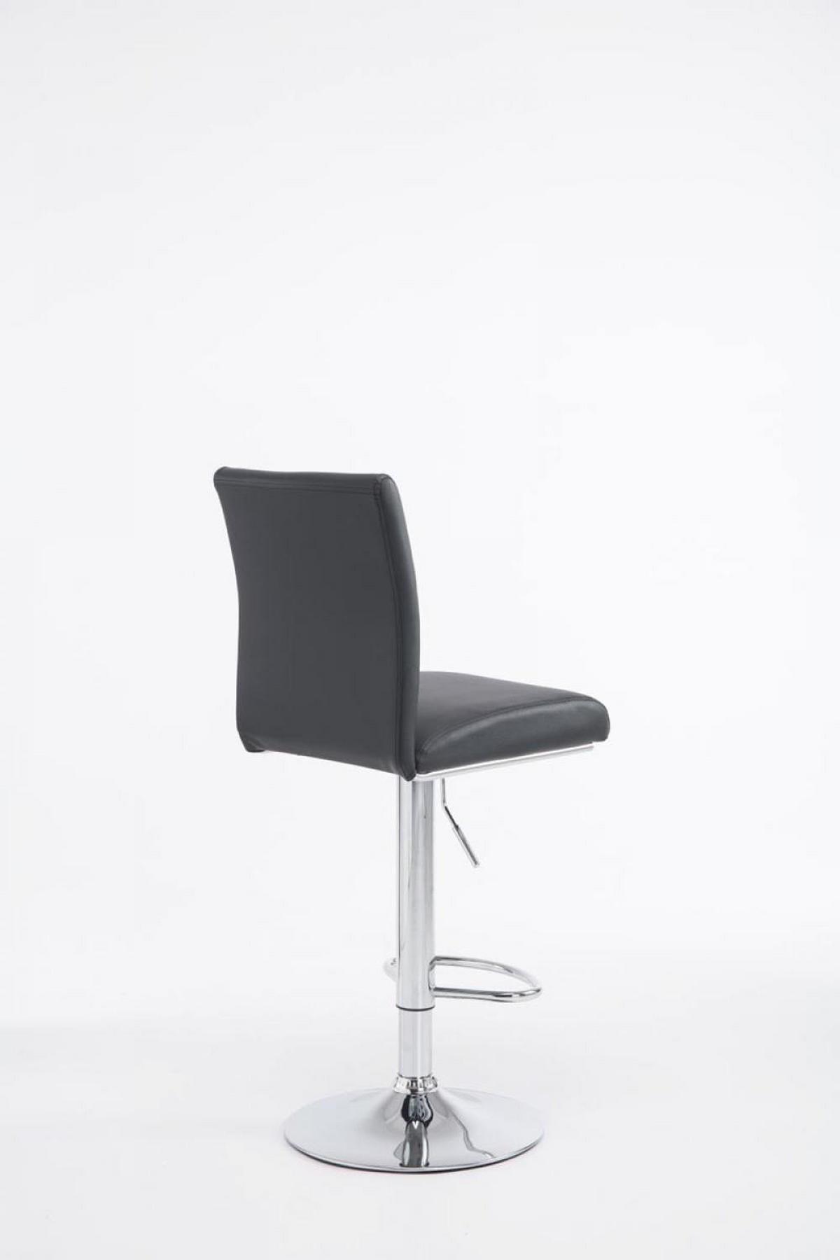 BARHOCKER Lederlook schwarz - Chromfarben/Schwarz, Textil/Metall (38.5/95/47cm) - CLP