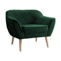 SESSEL Skand 1 - Smaragdgrün/Naturfarben, Holz/Textil (80/75/74cm) - MIRJAN24