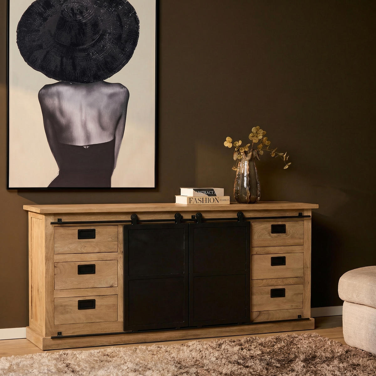 SIDEBOARD Fresno Braun 45/200/90 cm - Braun, Holz (200/90/45cm) - Starfurn