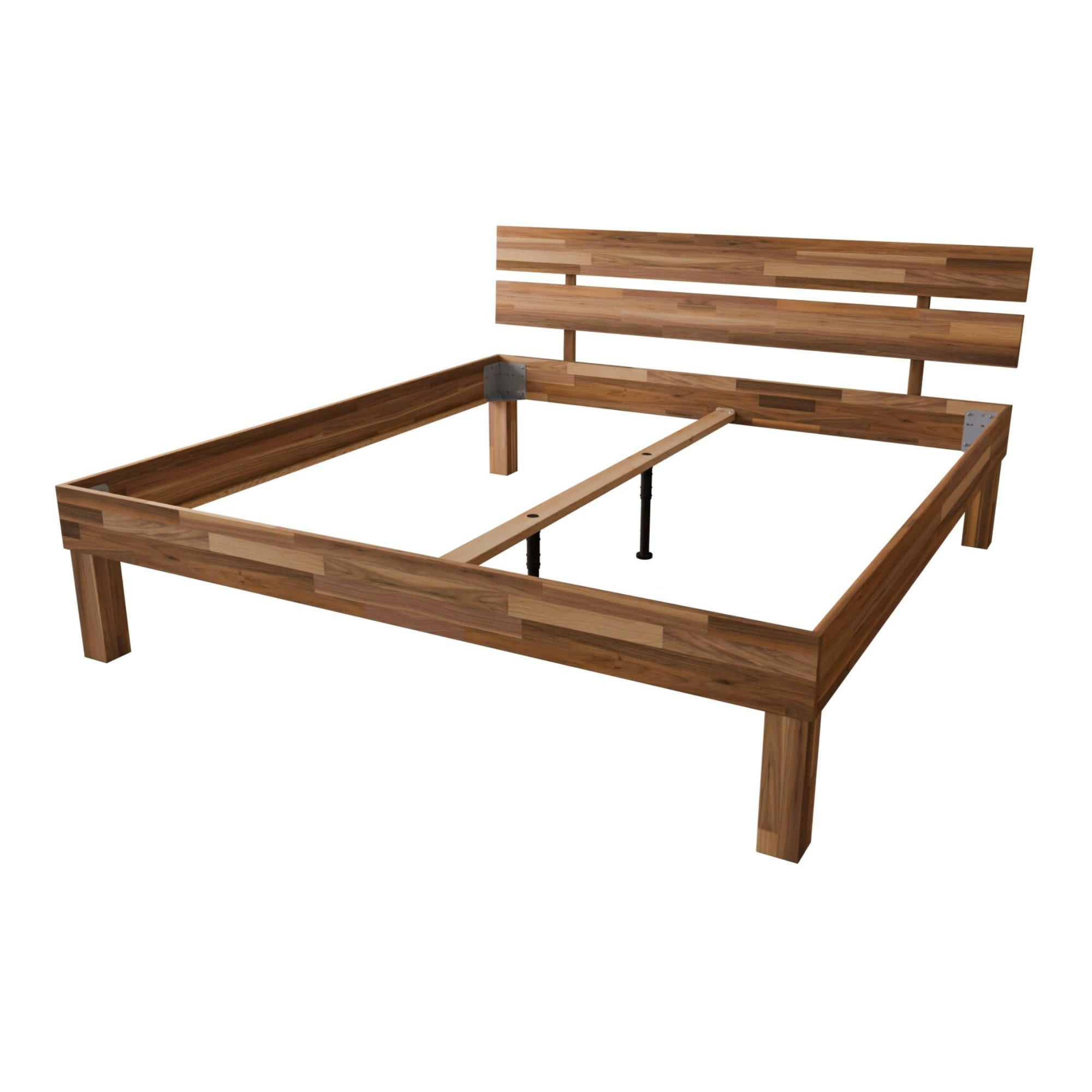 KOMFORTBETT 200/200 cm aus Nussbaum - Braun, Holz (200/200cm) - MeinMassivholz