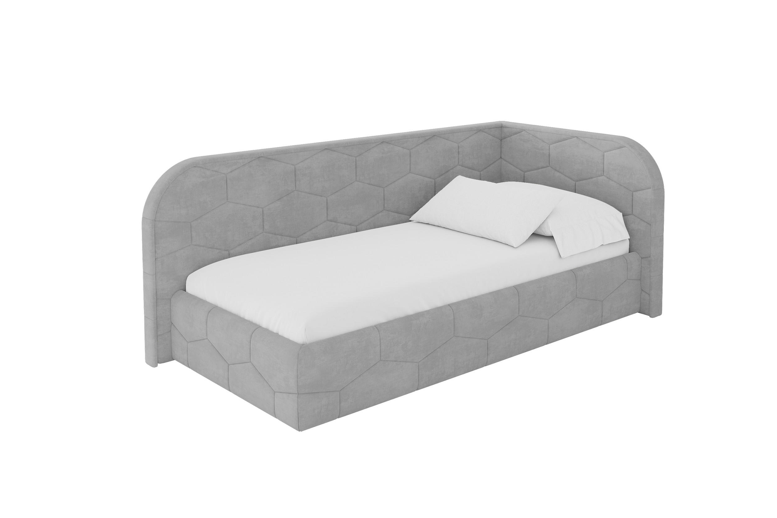 ALTDECOR JEDNOLŮŽKOVÁ POSTEL pro mládež s úložným prostorem a matrací H3/H4, vlevo - JAXY 100x200 šedá