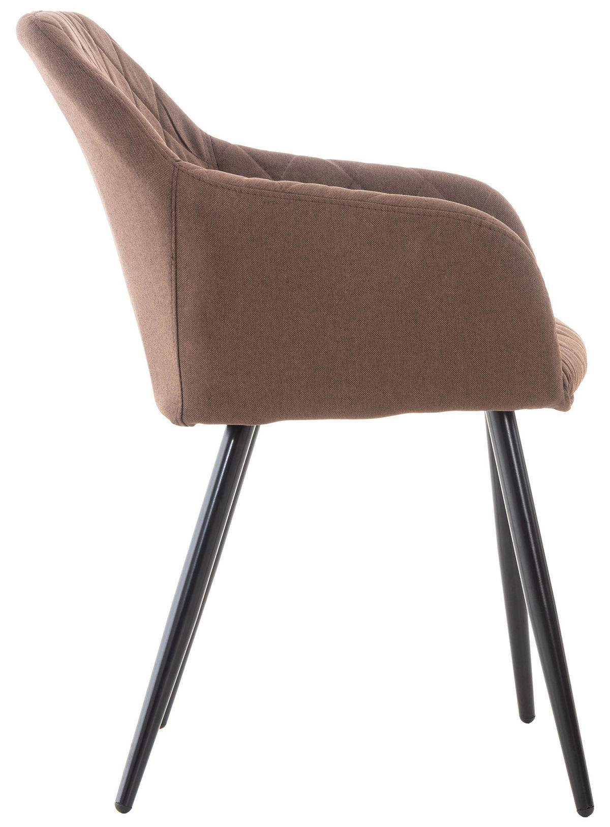 ARMLEHNENSTUHL Stoff braun - Schwarz/Braun, Textil/Metall (47/84/44cm) - CLP