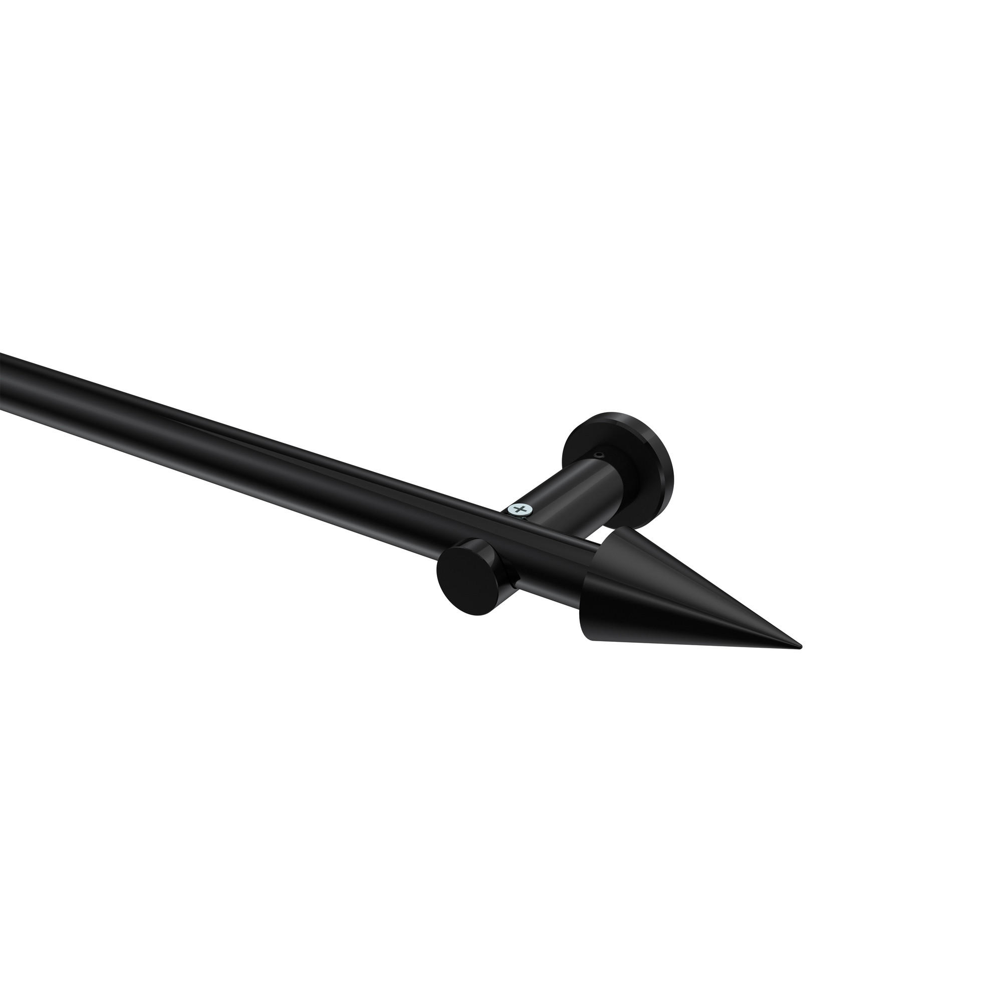 GARDINENSTANGEN-SET Platon Savio 100 cm, 1-läufig (ohne Ringe), 20 mm Ø Schwarz - Schwarz, Metall (100cm) - INTERDECO