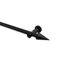GARDINENSTANGEN-SET Platon Savio 100 cm, 1-läufig (ohne Ringe), 20 mm Ø Schwarz - Schwarz, Metall (100cm) - INTERDECO