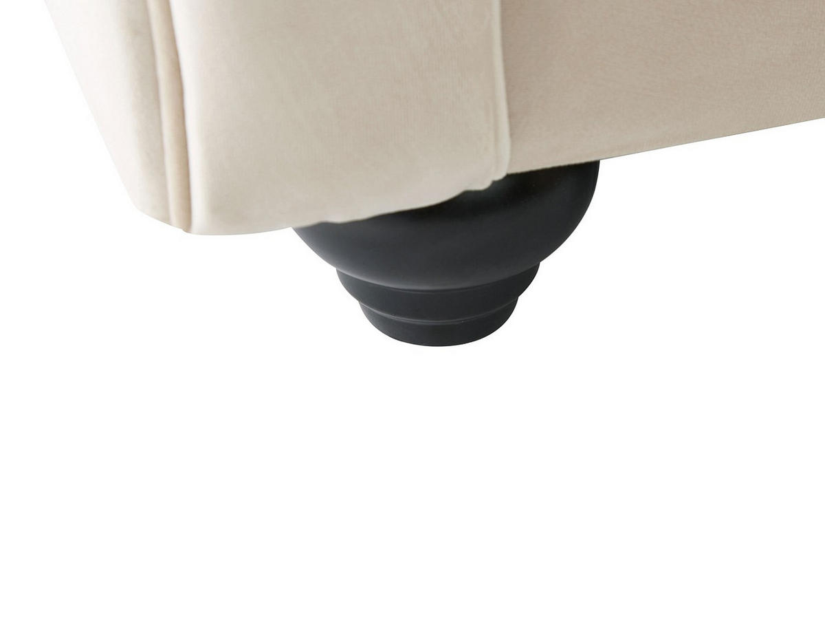 CHESTERFIELD Ecksofa - wendbar - Samt - Beige - TOLEDO - Beige, Textil (228/72/163cm) - Vente-Unique