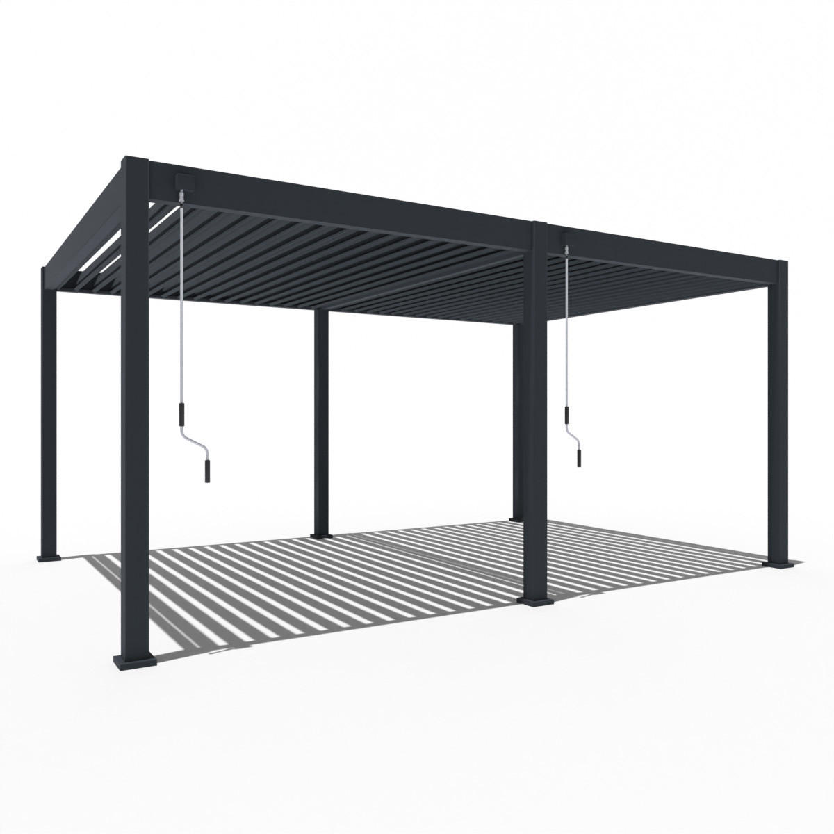 PERGOLA Deluxe Pavillon Terrassenüberdachung Aluminium 3,6 x 5,3 m anthrazit - Anthrazit, Metall (360/255/530cm) - WEIDE