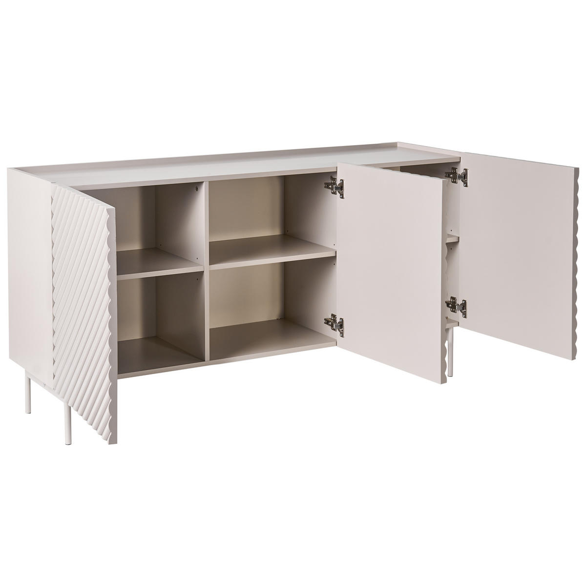 SIDEBOARD se 3 dveřmi Světle béžový Yaraka - béžová, kompozitní dřevo (150/77/40cm) - Beliani