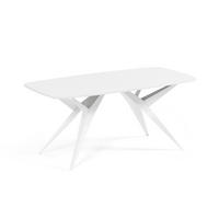 ESSTISCH AXIS - Weiß, Holzwerkstoff/Metall (90/180/76cm) - Meblini