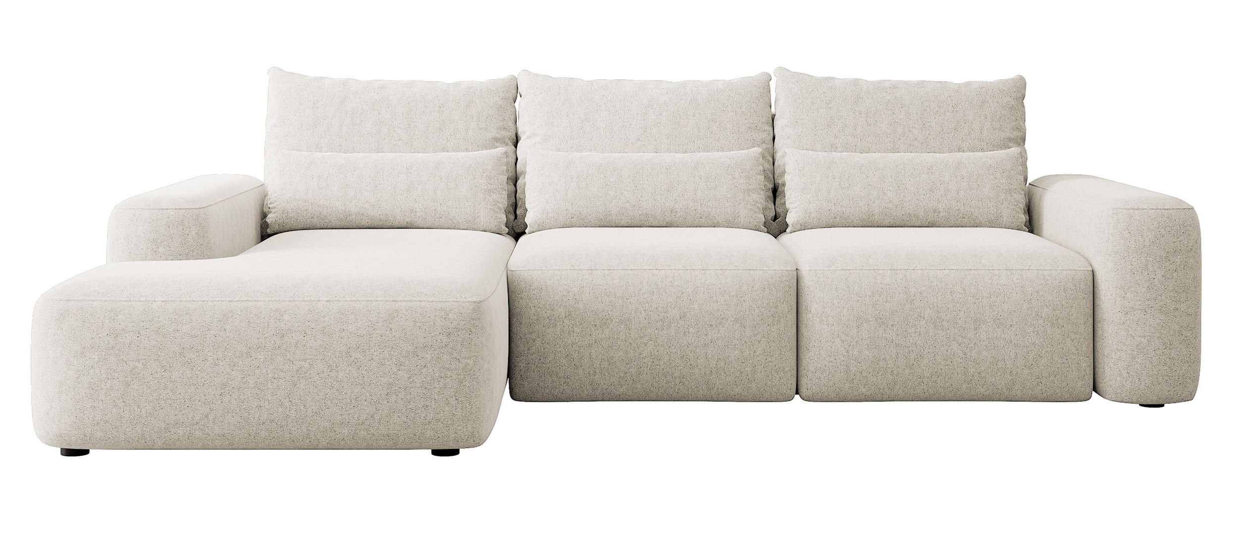 ECKSOFA Carnos Chenille-Bezug in Creme - Creme, Textil (264/162cm) - Selsey
