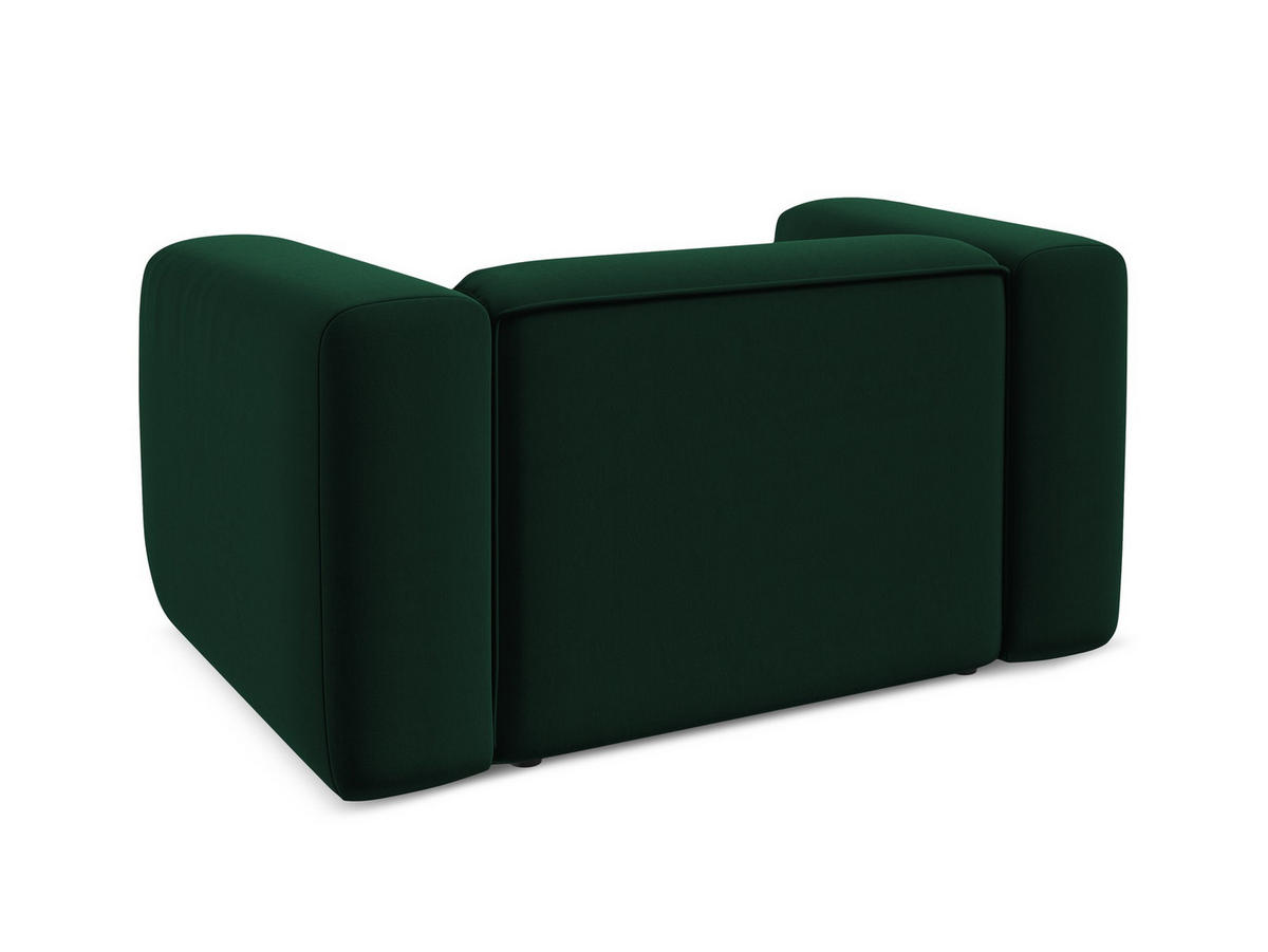 SESSEL Samt Stoff Grün - Dunkelgrün/Schwarz, Kunststoff/Textil (137/70/89cm) - Makamii