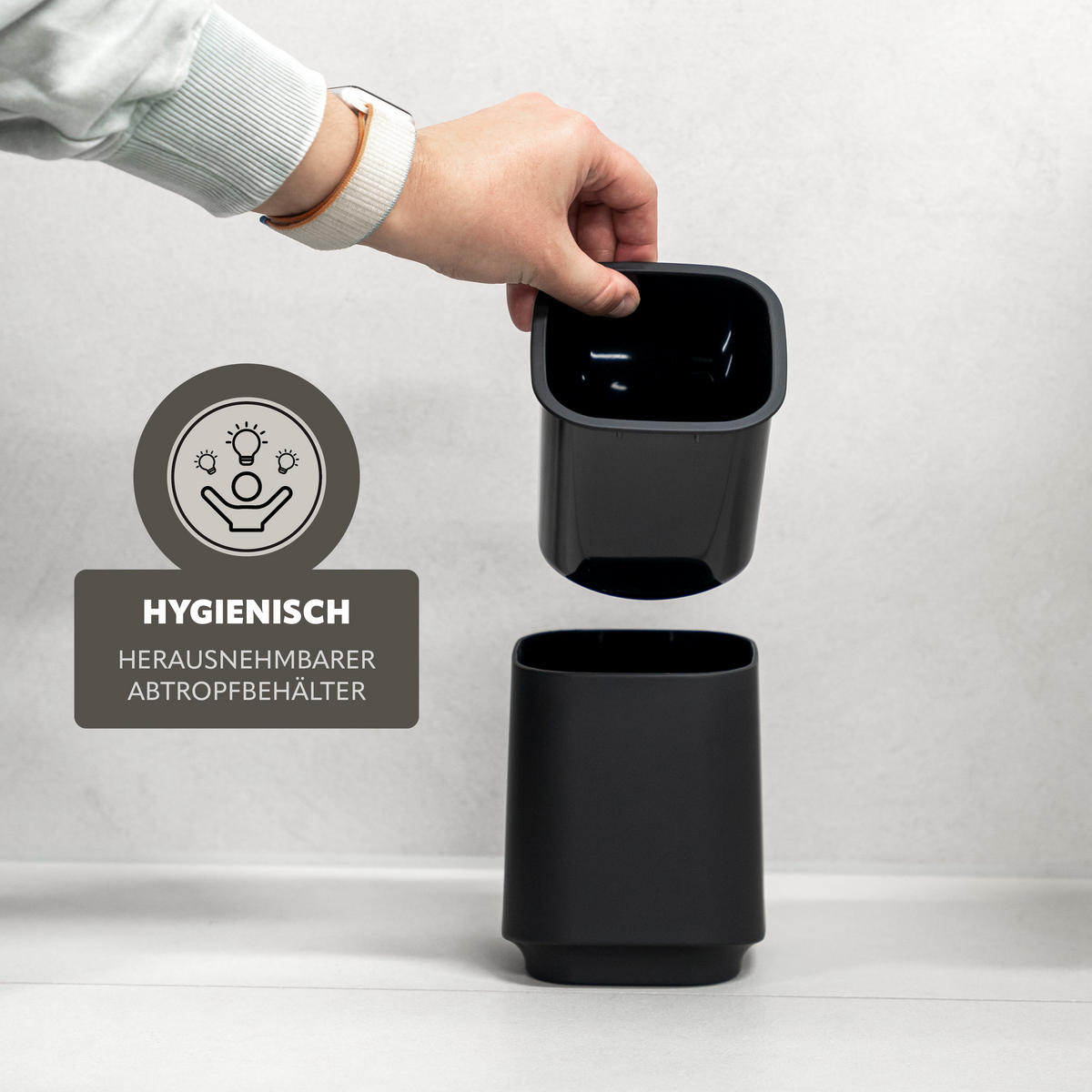 WC-GARNITUR VALONA, Soft-Touch, schwarz - Schwarz, Kunststoff (10/38/10cm) - eluno