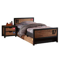 KINDERZIMMER Set komplett Kameko 1 Massivholz+MDF Schwarz/Cognac - Cognac/Schwarz, Holz (210/75/110cm) - 58aufmkessel