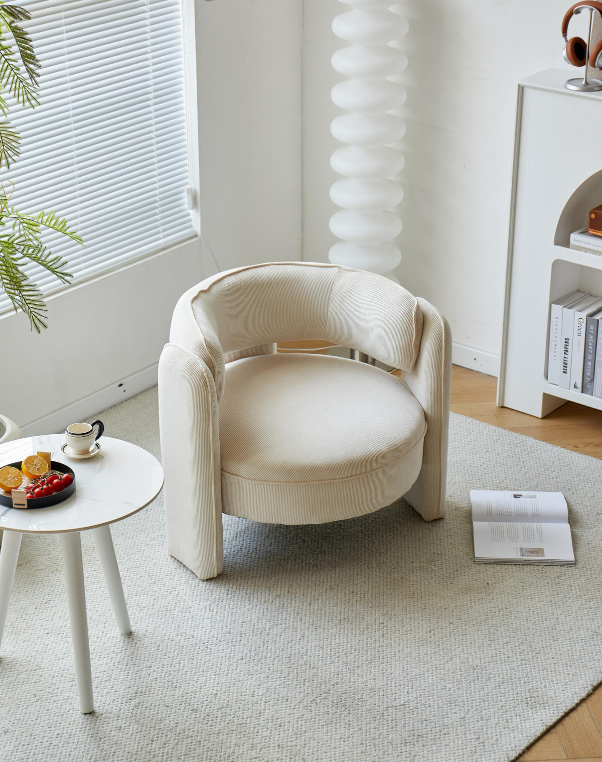SESSEL Samt Beige - Beige, Textil (85/71/79cm) - Nordlys
