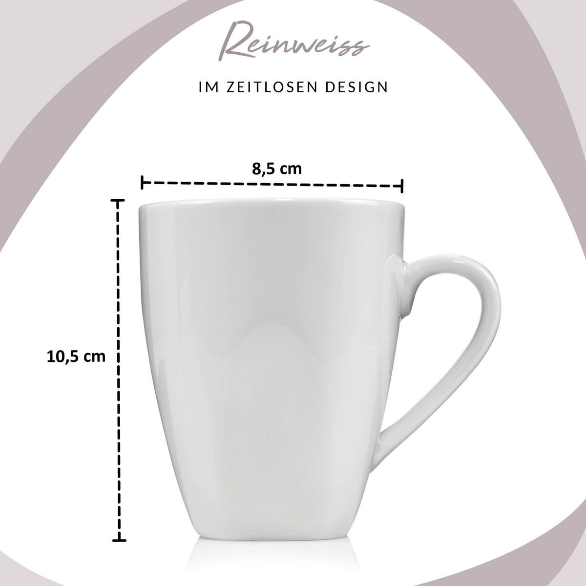 KAFFEEBECHER SET BILGOLA - 6 teilig aus Porzellan - Weiß, Keramik (32.5/18.5/22.5cm) - Sänger
