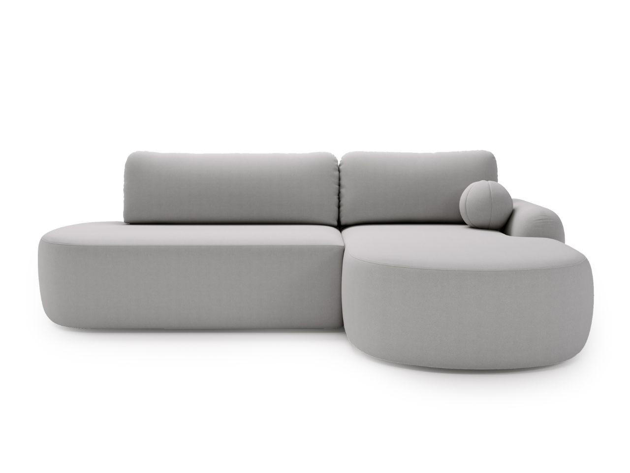 ECKSOFA Aurio O Bouclé-Stoff Grau Rechts - Grau, Holz/Textil (271/177cm) - Graingold