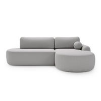 ECKSOFA Aurio O Bouclé-Stoff Grau Rechts - Grau, Holz/Textil (271/177cm) - Graingold