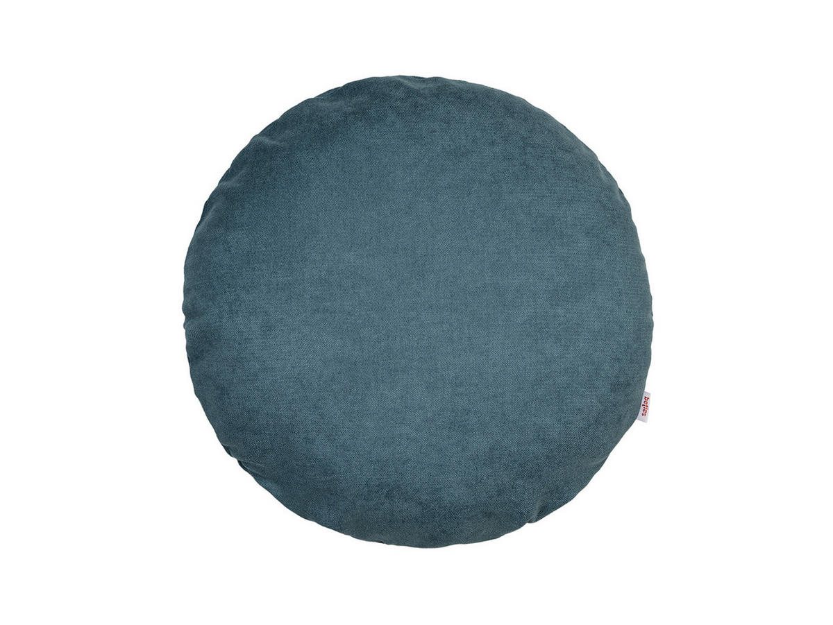 KISSENHÜLLE Rund FarbTon Chenille-Haptik nordlicht-blau 50 cm Ø - Blau, Textil (50/50cm) - beties Heimtextil