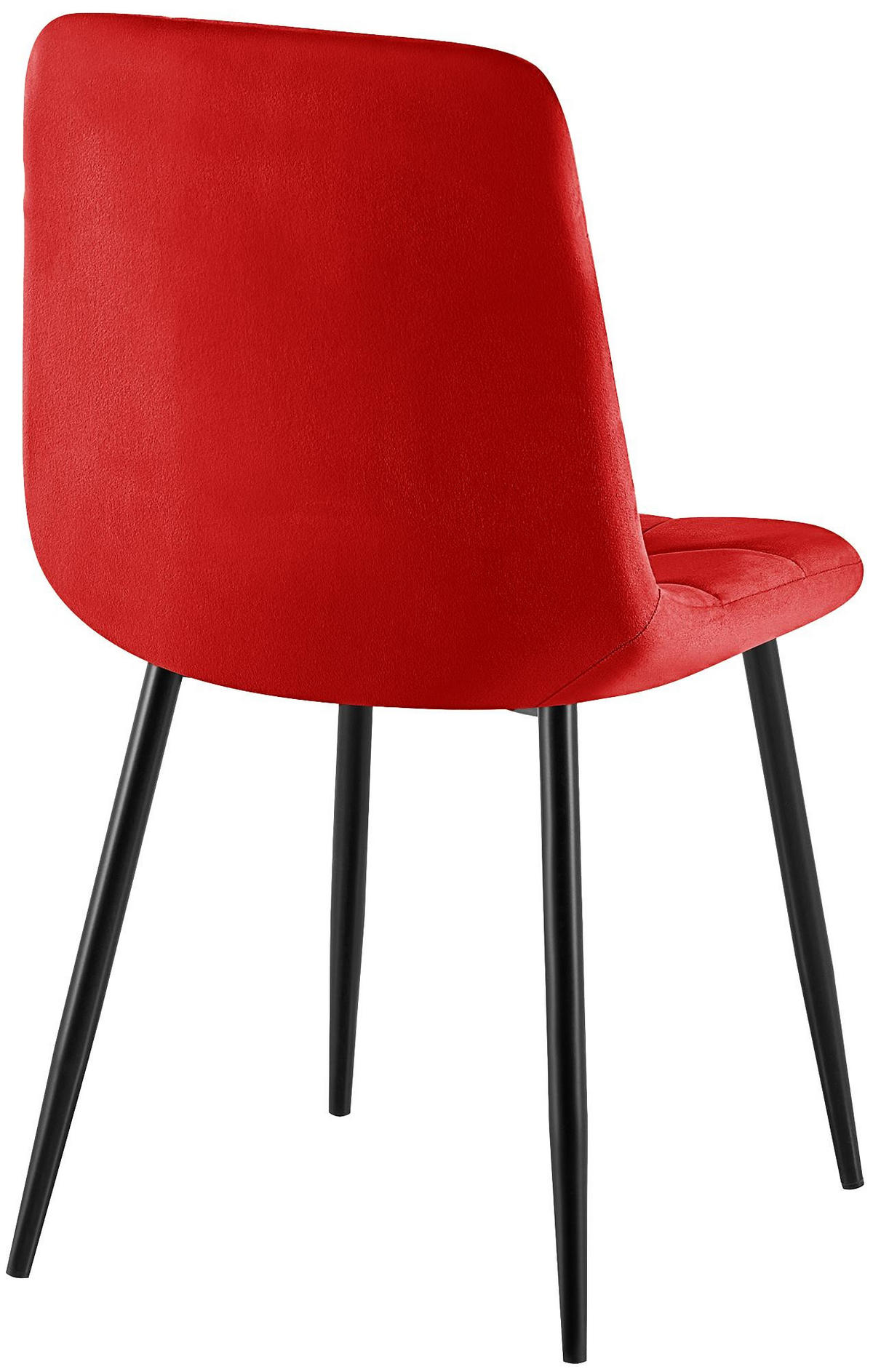 STUHL Samt Rot - Rot/Schwarz, Textil/Metall (45/84/55cm) - CLP