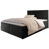 POSTEL BOXSPRING LENA 160x200 cm, s matrací a úložným prostorem, grafitová - grafitová, kompozitní dřevo/textil (160/200cm) - MASSENO