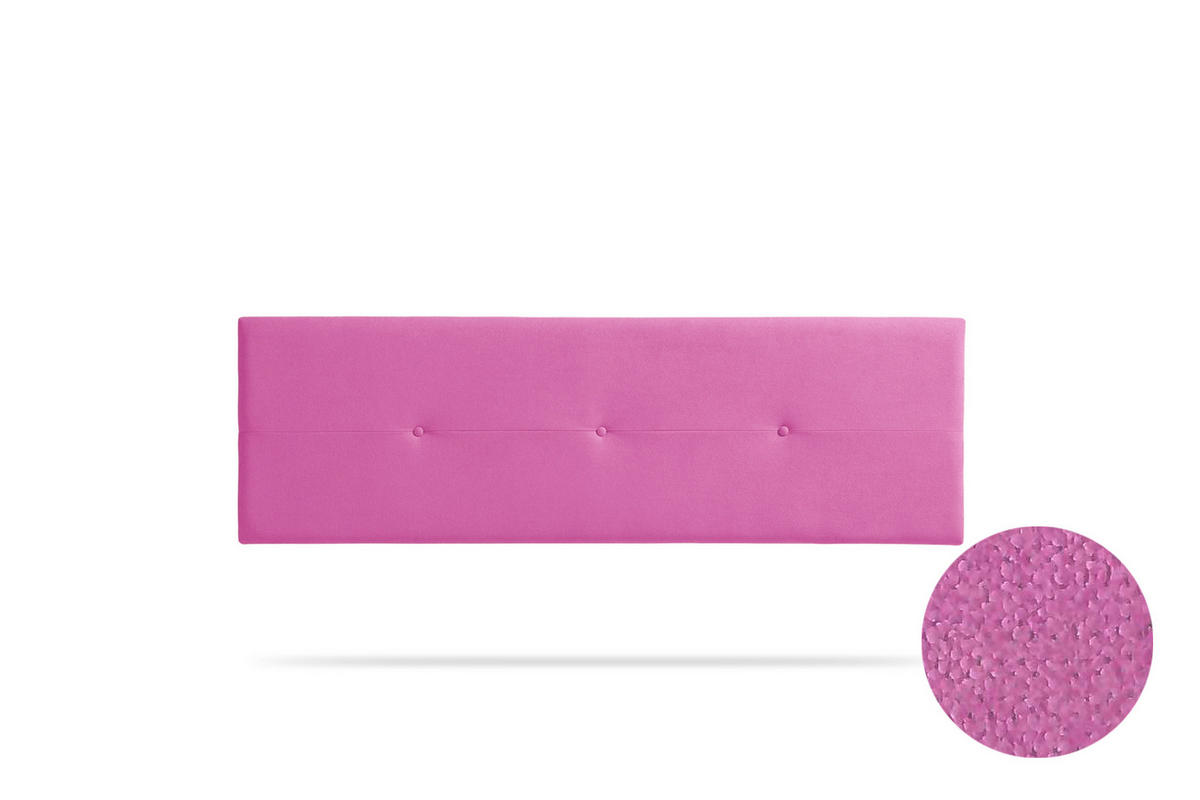 KOPFTEIL gepolstert NAPOLI Aqualine 130x50x5 cm - Fuchsie - Moonia - Rosa, Holz (130/5/50cm)