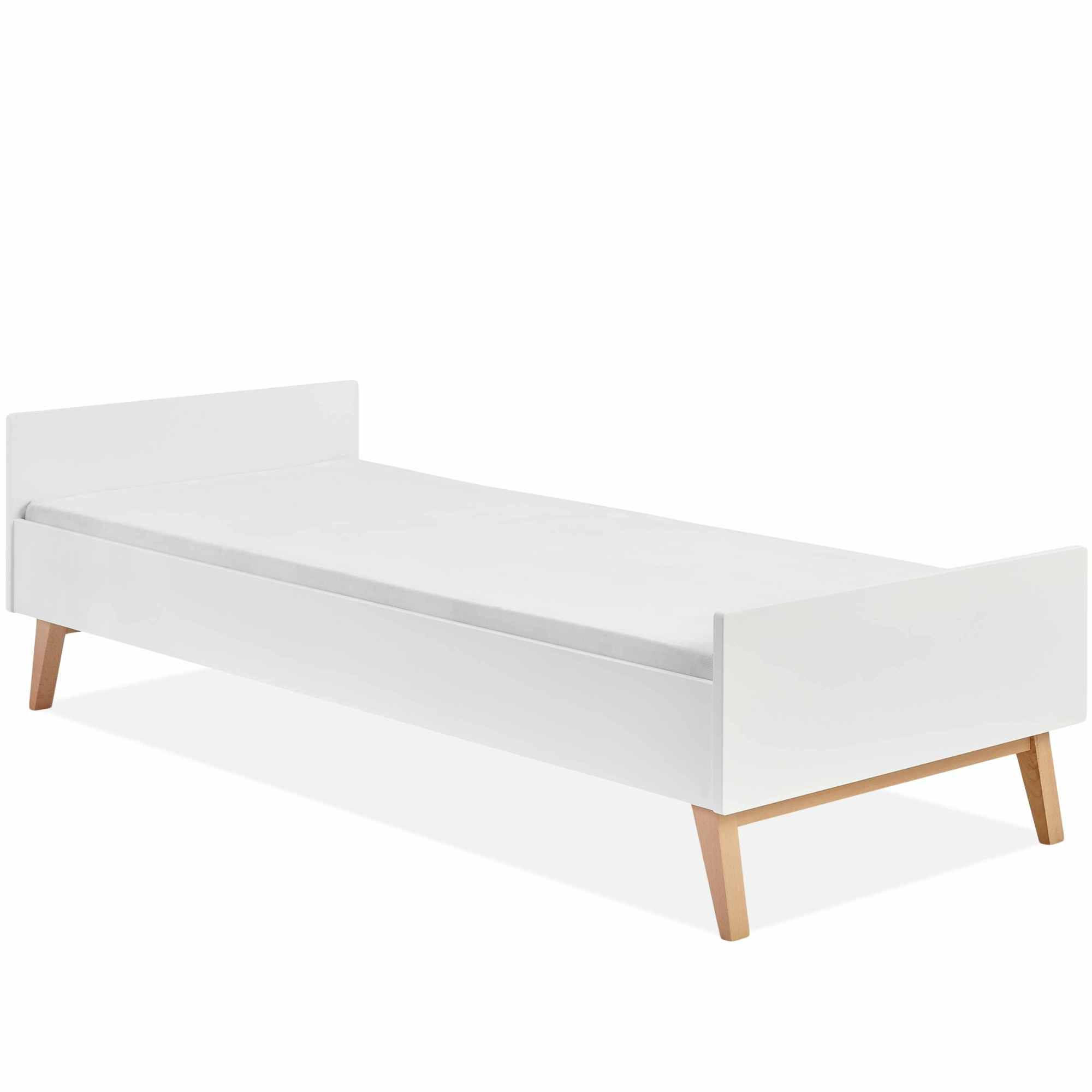KINDERBETT Dambi - Weiß, Holz (205/65/95cm) - KONSIMO®