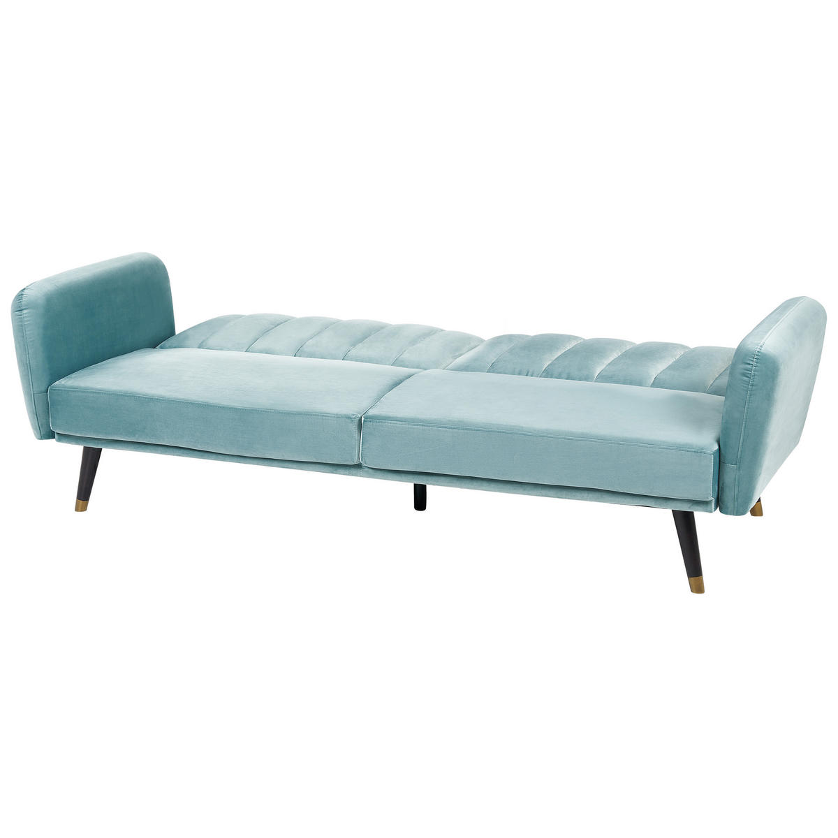 3-SITZER-SCHLAFSOFA Samtstoff Hellblau Vimmerby - Hellblau, Textil (212/90/80cm) - Beliani
