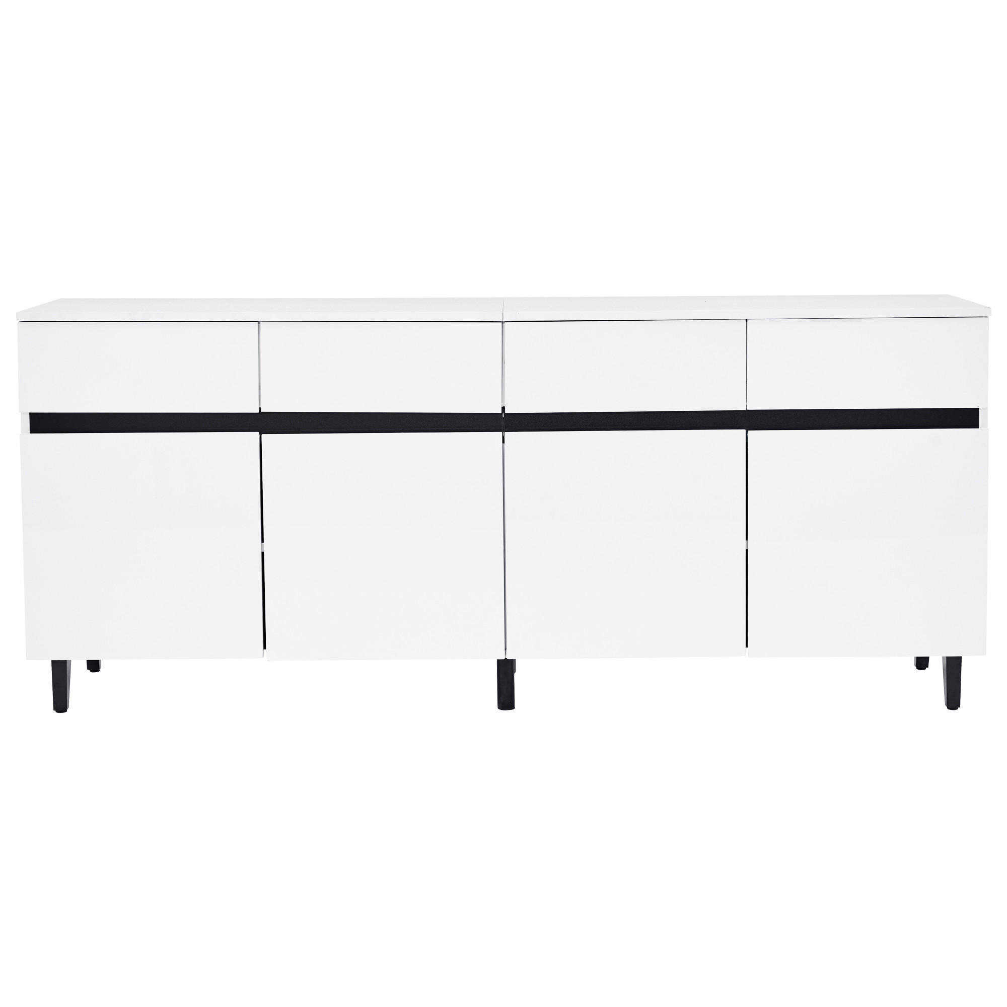 SIDEBOARD Weiß 160/40/68 cm - Weiß, Holzwerkstoff (160/68/40cm) - PANGIVO