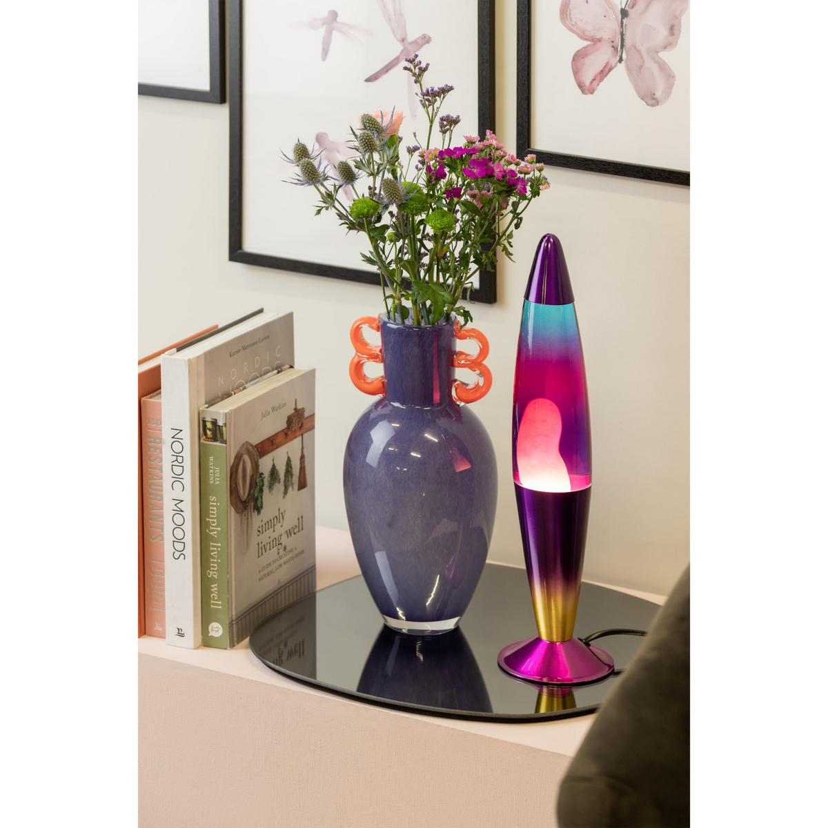 VASE Fiesta Large Lila 14.5/14.5/30 cm - Lila, Glas (14.5/30cm) - Present Time