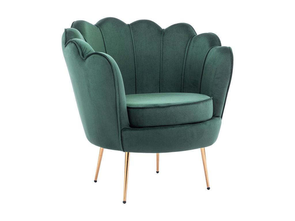 Thumbnail - Pascal Morabito Muschelsessel, Grün, Textil, Uni, 1-Sitzer, 75x76.5x78 cm, Wohnzimmer, Sessel, Polstersessel