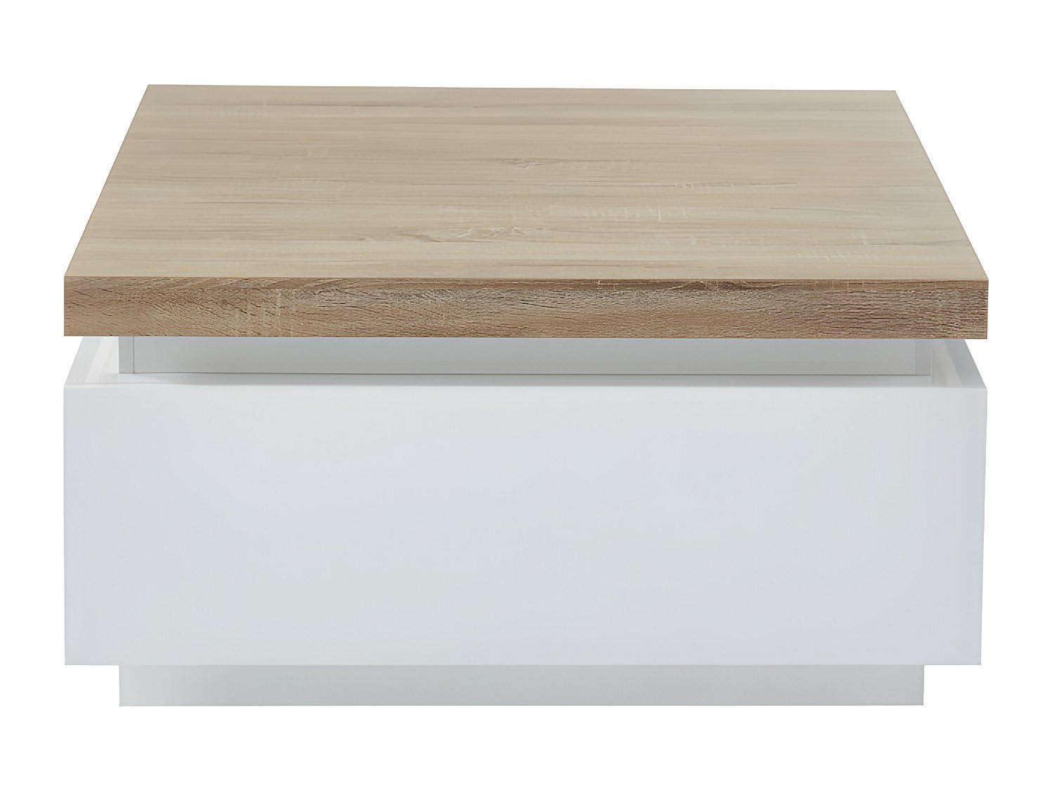 COUCHTISCH - 90 cm x 90 cm - Holz, Platte - Naturfarben Hell, Weiß - HALO - Naturfarben/Weiß, Holz (90/90/45cm) - Vente-Unique