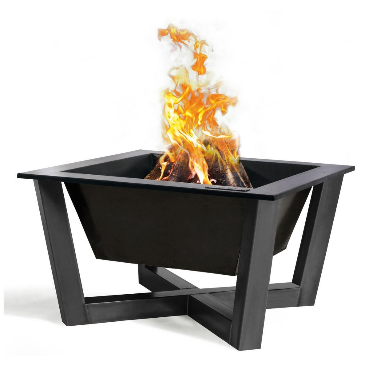 FEUERSCHALE Nevada Stahl quadratisch 70 x 70 cm - Schwarz, Metall (70/35/70cm) - Mr. Deko