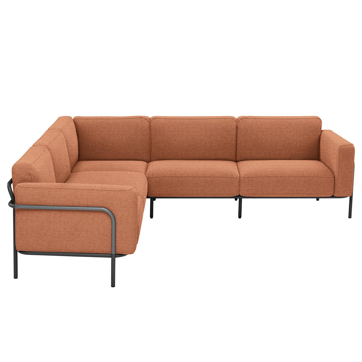 OUTDOOR-ECKSOFA - Rosa, Textil/Metall (247/76/247cm) - home24