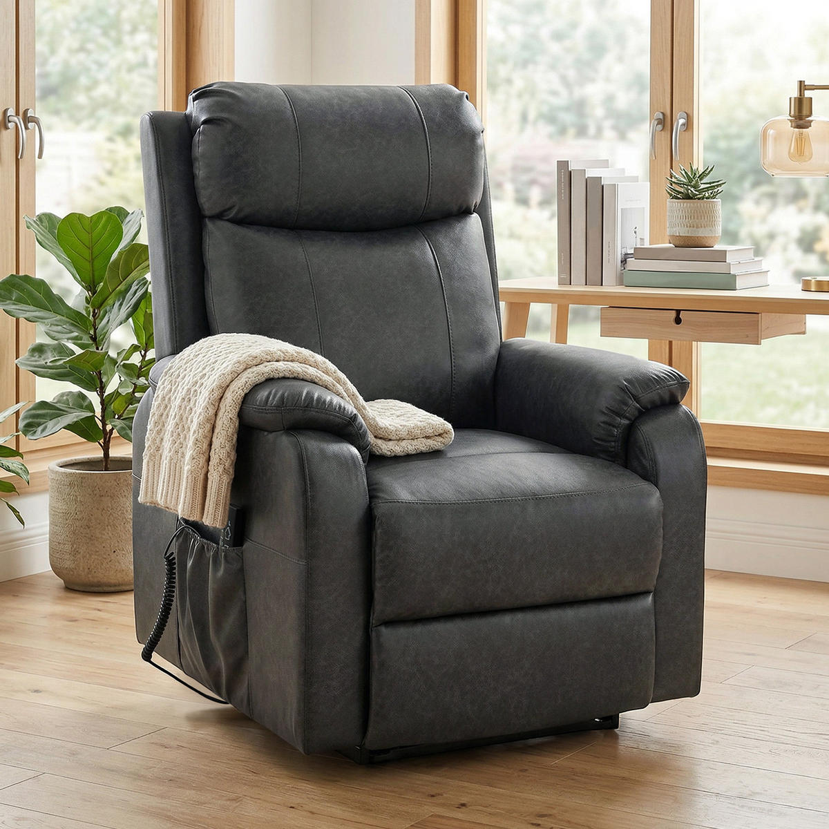RELAXSESSEL DE-06440 elektrischer Lift, 170° Zero-Gravity, Doppelmotor Schwarz - Schwarz, Metall (87/105/96cm) - ComfortXL