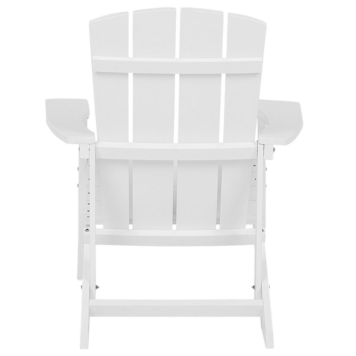 GARTENSTUHL Kunstholz weiß Adirondack - Weiß, Kunststoff (75/88/88cm) - Beliani