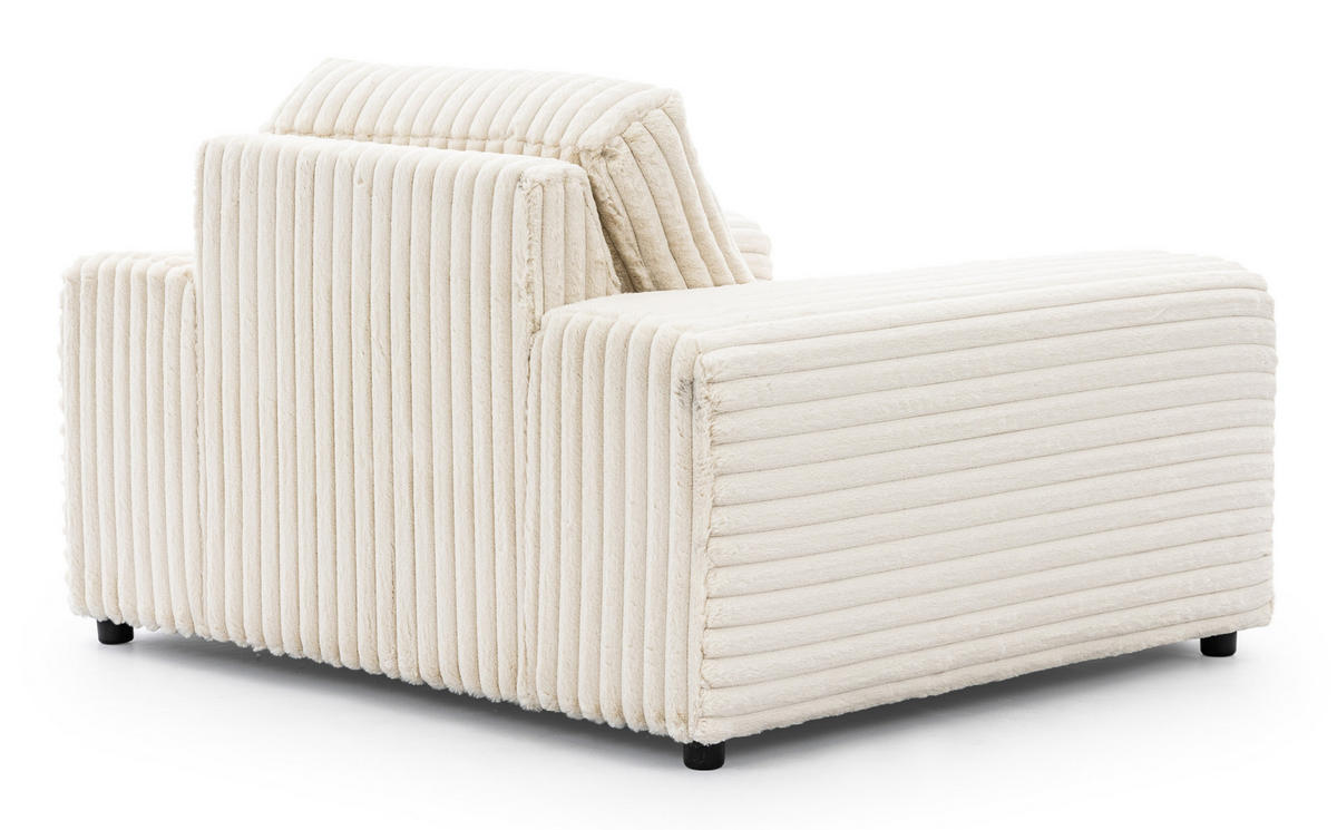 SESSEL Mollis Hellbeige Plüschcord - Beige/Schwarz, Holz/Kunststoff (119/79/108cm) - S-Style Möbel