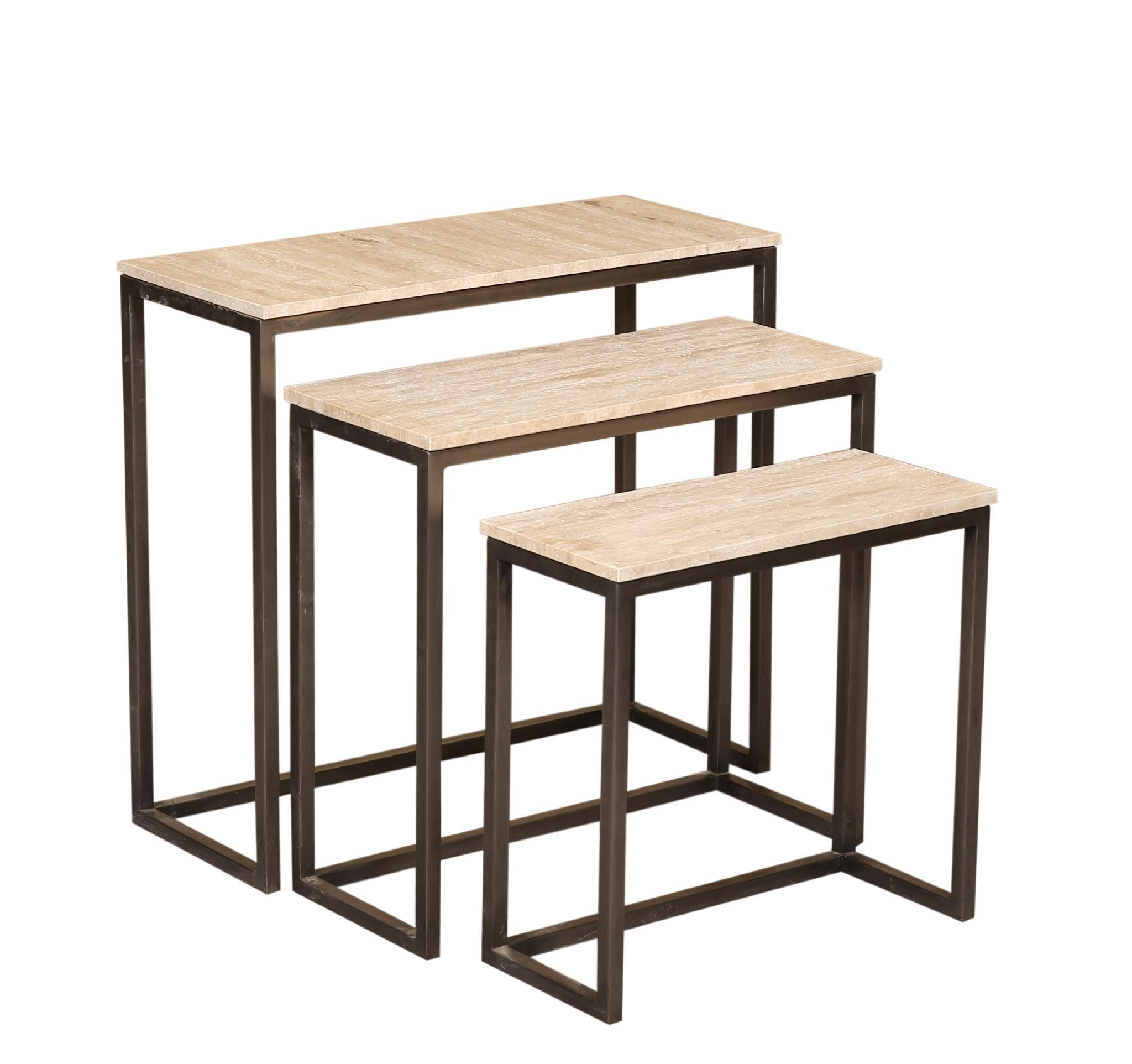 BEISTELLTISCH Zoah Schwarz 70/29/65cm 3er-Set - Schwarz, Metall (70/29/65cm) - PTMD Collection