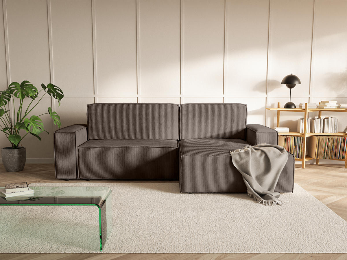 ECKSOFA Kokko mit Schlaffunktion, Braun - Braun, Textil (267/167cm) - Fedve